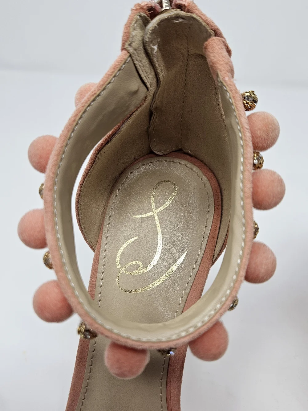 Sam Edelman Women's Luella Embellished High Heel Sandals, Women's 8 POM POM